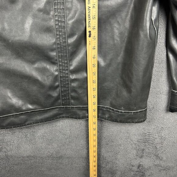Be Ethic Men’s Black Faux Leather Jacket M Quilted Lining Vintage Moto Biker - Picture 6 of 9
